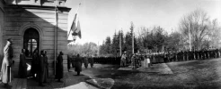 Парад Собственному Его Вел. конвою в Могилевской ставке. Молебен. 